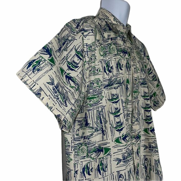 Cooke Street Vintage Hawaiian Fish Shirt Men's L - Picture 5 of 10